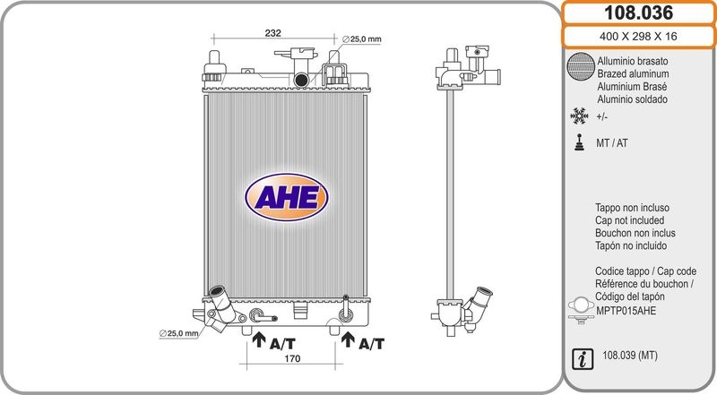 AHE Radiator, engine cooling