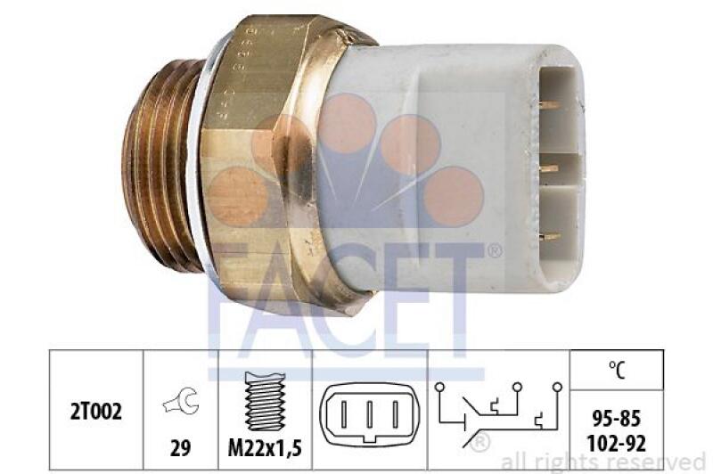 FACET Temperature Switch, radiator fan Made in Italy - OE Equivalent