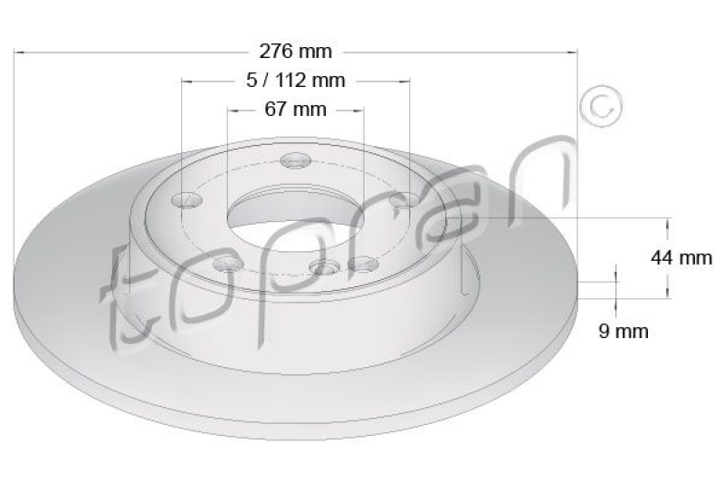 2x TOPRAN Bremsscheibe COATED