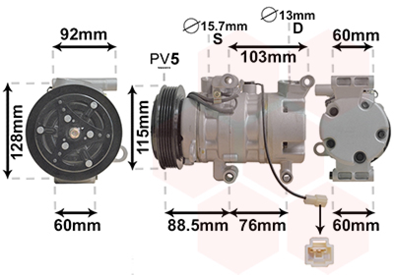 VAN WEZEL Kompressor, Klimaanlage 2700K251