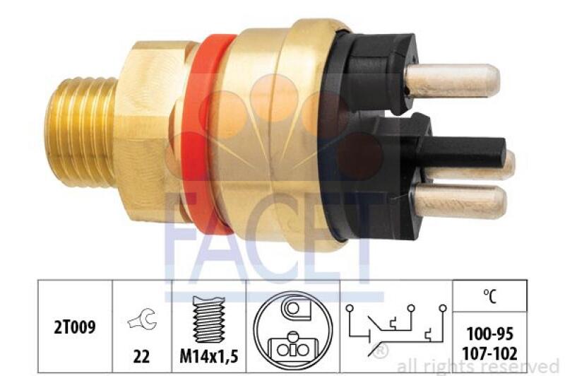 FACET Temperaturschalter, Kühlerlüfter Made in Italy - OE Equivalent