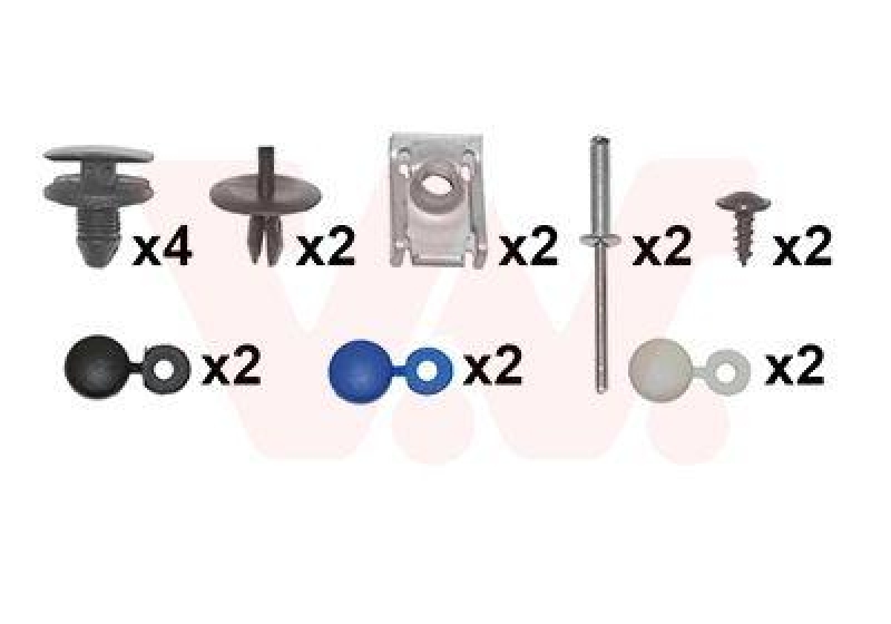 VAN WEZEL Mounting Kit, bumper