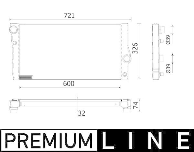 MAHLE K&uuml;hler, Motork&uuml;hlung BEHR *** PREMIUM LINE *** CR 955 000P