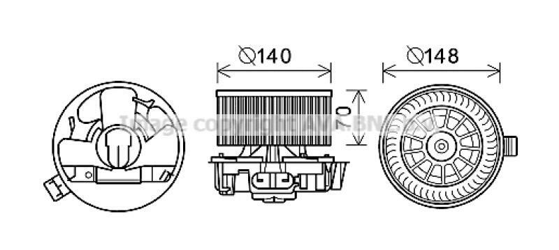 AVA QUALITY COOLING Electric Motor, interior blower