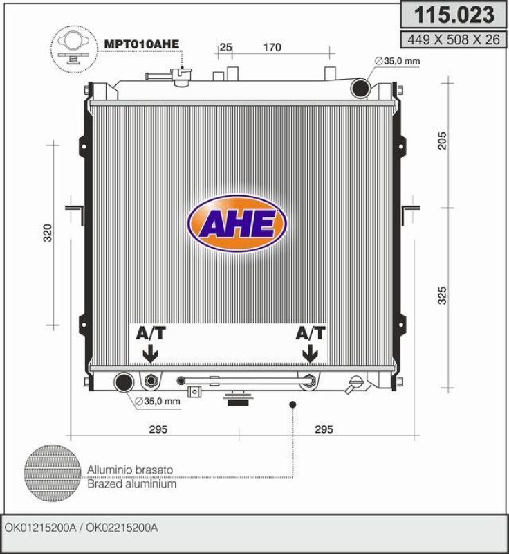 AHE Radiator, engine cooling