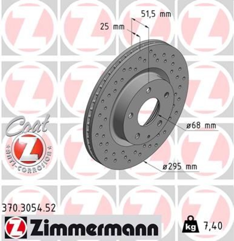 2x ZIMMERMANN Bremsscheibe SPORT COAT Z