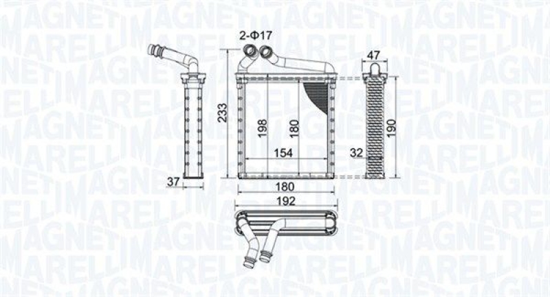 MAGNETI MARELLI Wärmetauscher, Innenraumheizung