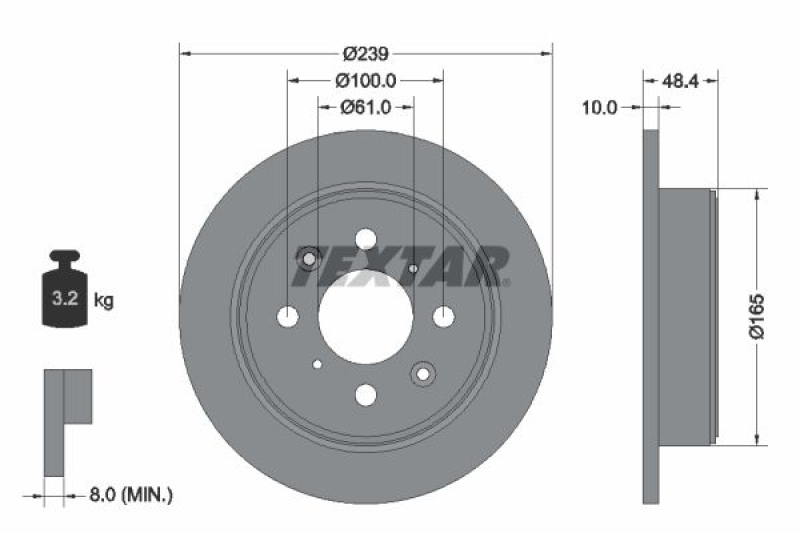 2x TEXTAR Bremsscheibe 92060800