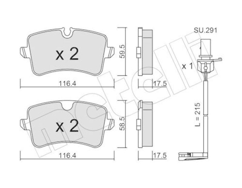 METELLI Brake Pad Set, disc brake