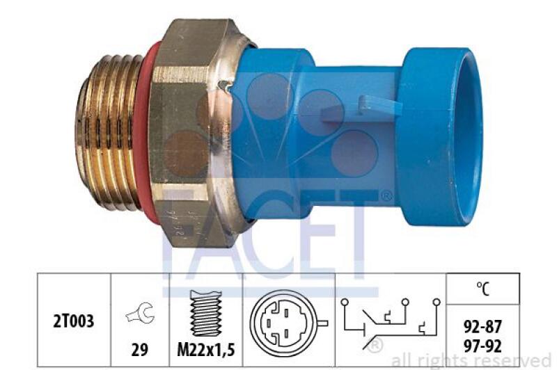 FACET Temperaturschalter, Kühlerlüfter Made in Italy - OE Equivalent