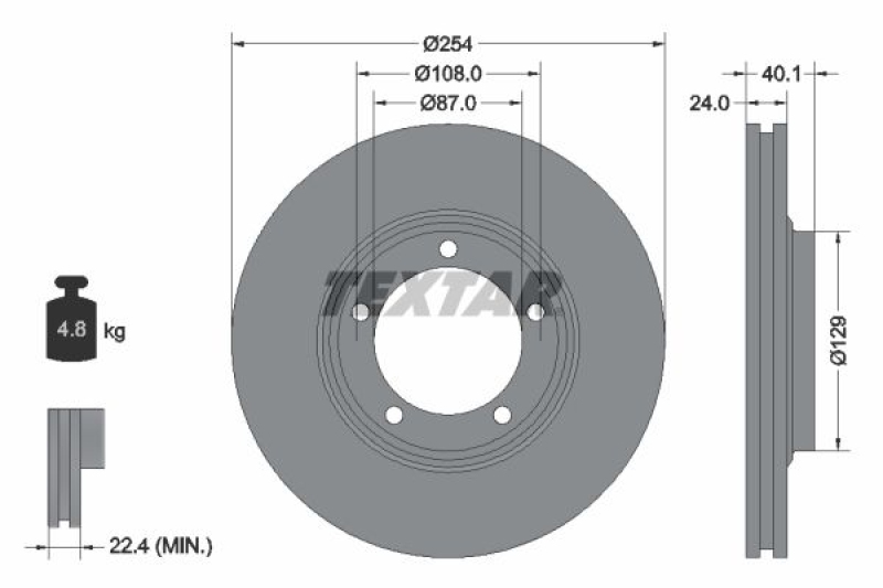 2x TEXTAR Bremsscheibe