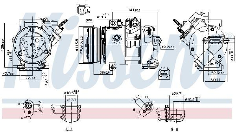 NISSENS Compressor, air conditioning ** FIRST FIT **