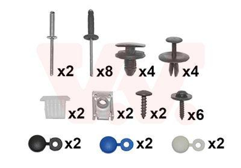 VAN WEZEL Mounting Kit, bumper
