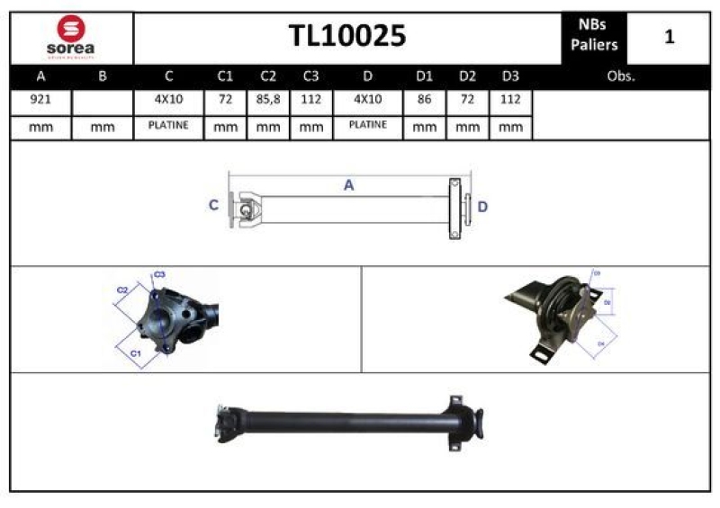 EAI Propshaft, axle drive