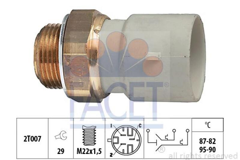 FACET Temperature Switch, radiator fan Made in Italy - OE Equivalent