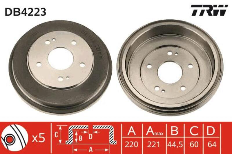 2x TRW Bremstrommel