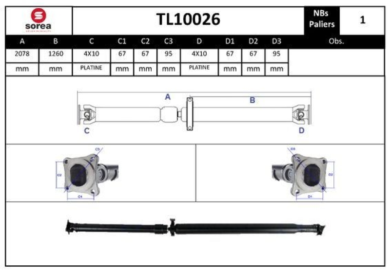 EAI Propshaft, axle drive