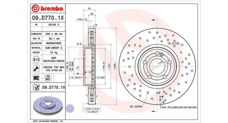 2x MAGNETI MARELLI Bremsscheibe