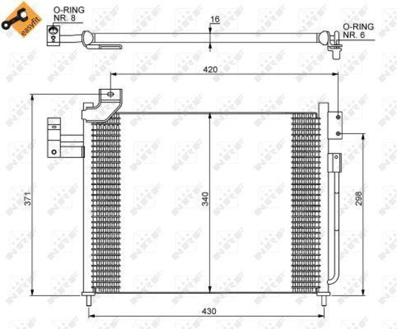 NRF Condenser, air conditioning EASY FIT