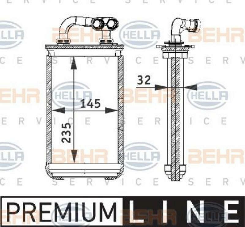 HELLA Heat Exchanger, interior heating BEHR HELLA SERVICE