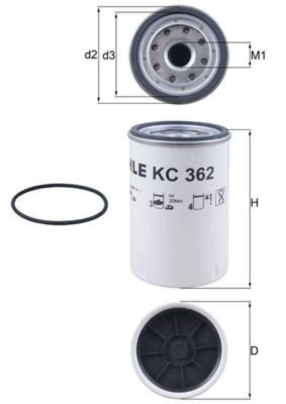 MAHLE Kraftstofffilter KC 362D