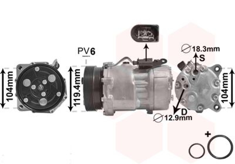 VAN WEZEL Kompressor, Klimaanlage *** IR PLUS ***