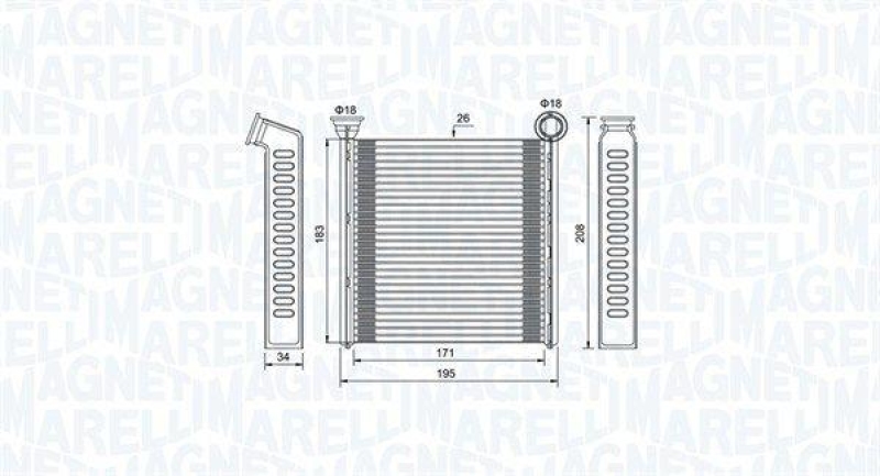 MAGNETI MARELLI W&auml;rmetauscher, Innenraumheizung 350218448000