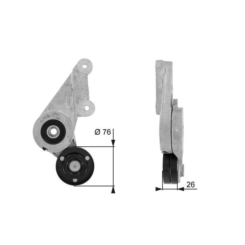 GATES Tensioner Pulley, V-ribbed belt DriveAlign®