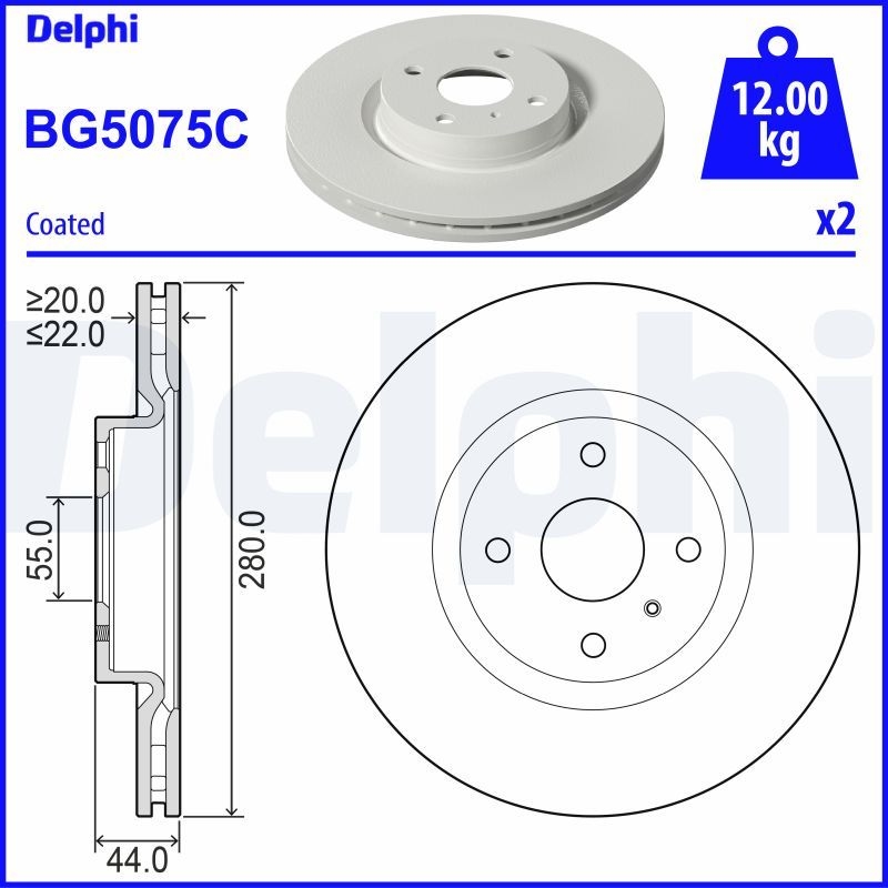 2x DELPHI Bremsscheibe