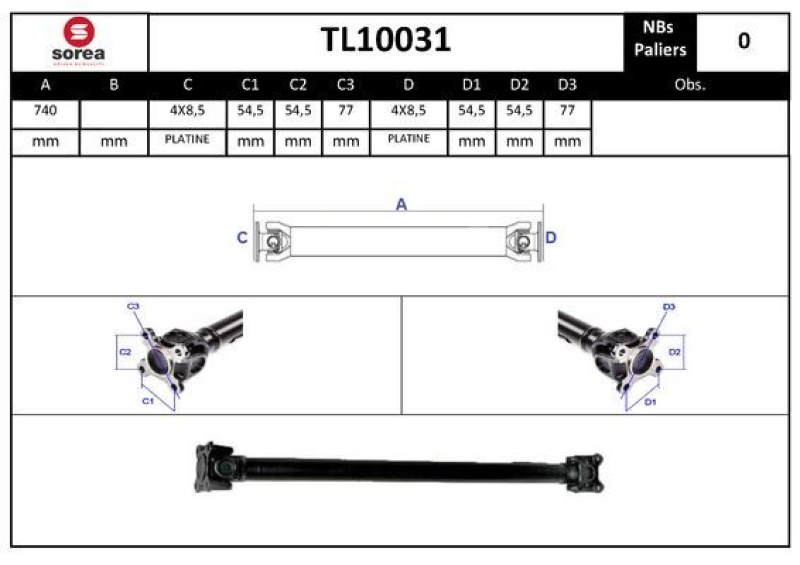 EAI Propshaft, axle drive