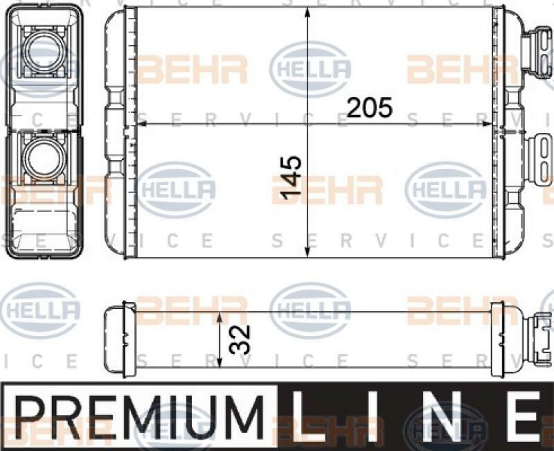 HELLA Heat Exchanger, interior heating BEHR HELLA SERVICE *** PREMIUM LINE ***