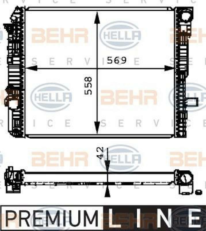 HELLA Kühler, Motorkühlung BEHR HELLA SERVICE *** PREMIUM LINE ***