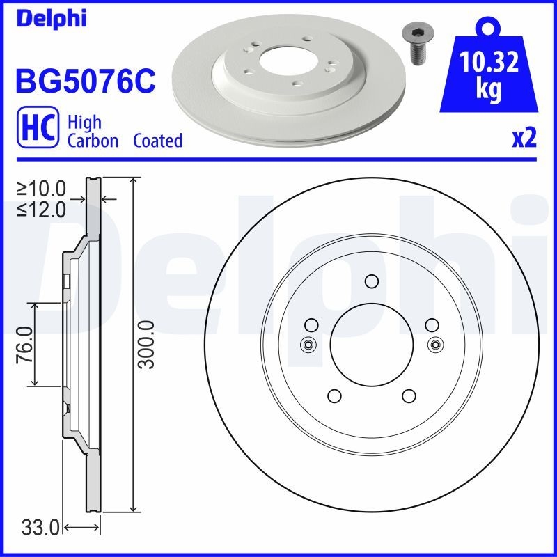 2x DELPHI Bremsscheibe