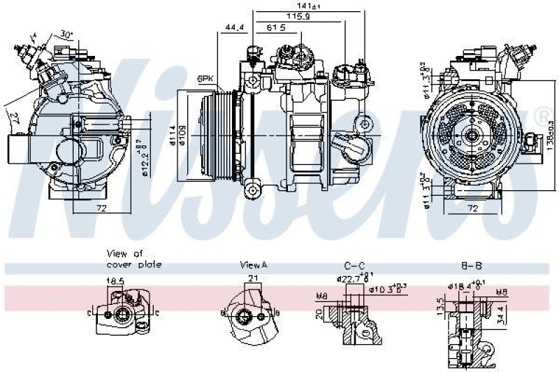 NISSENS Compressor, air conditioning ** FIRST FIT **