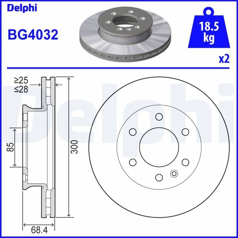 2x DELPHI Bremsscheibe