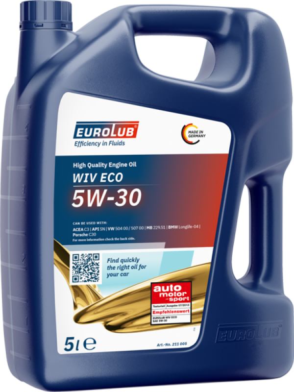 8L Eurolub WIV ECO 5W-30 Motoröl VW 504.00 507.00 MB 229.51 BMW Longlife...