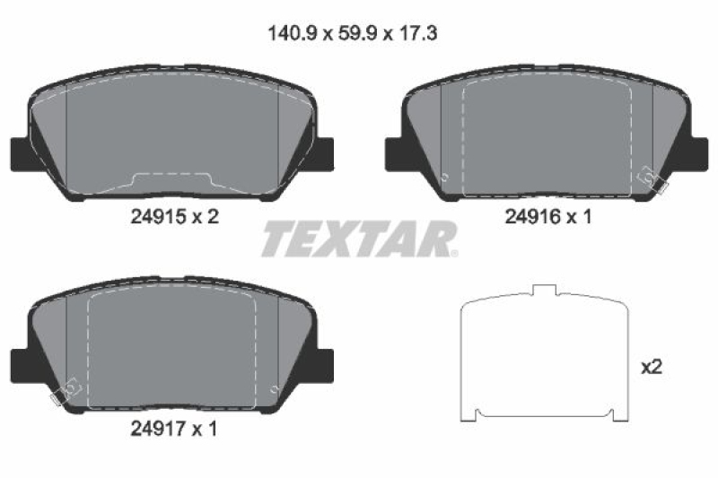 TEXTAR Bremsbelagsatz, Scheibenbremse Q+