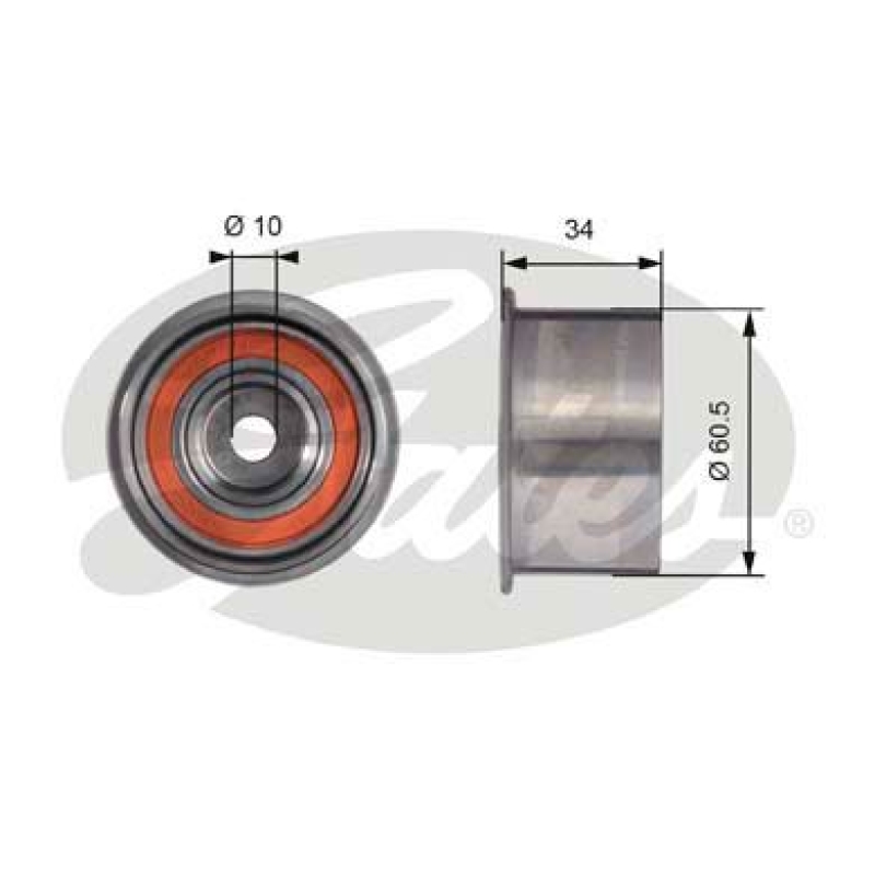 GATES Deflection/Guide Pulley, timing belt PowerGrip®