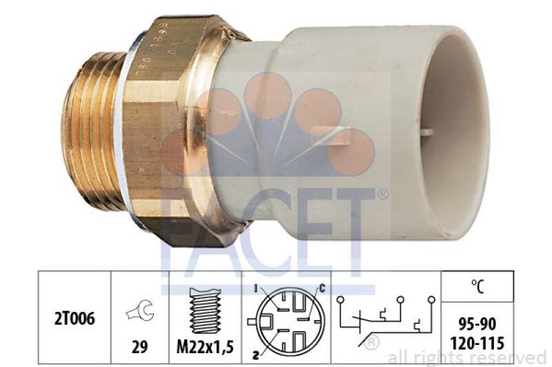 FACET Temperature Switch, radiator fan Made in Italy - OE Equivalent