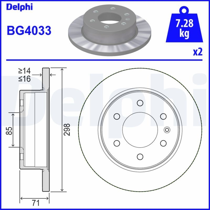 2x DELPHI Bremsscheibe