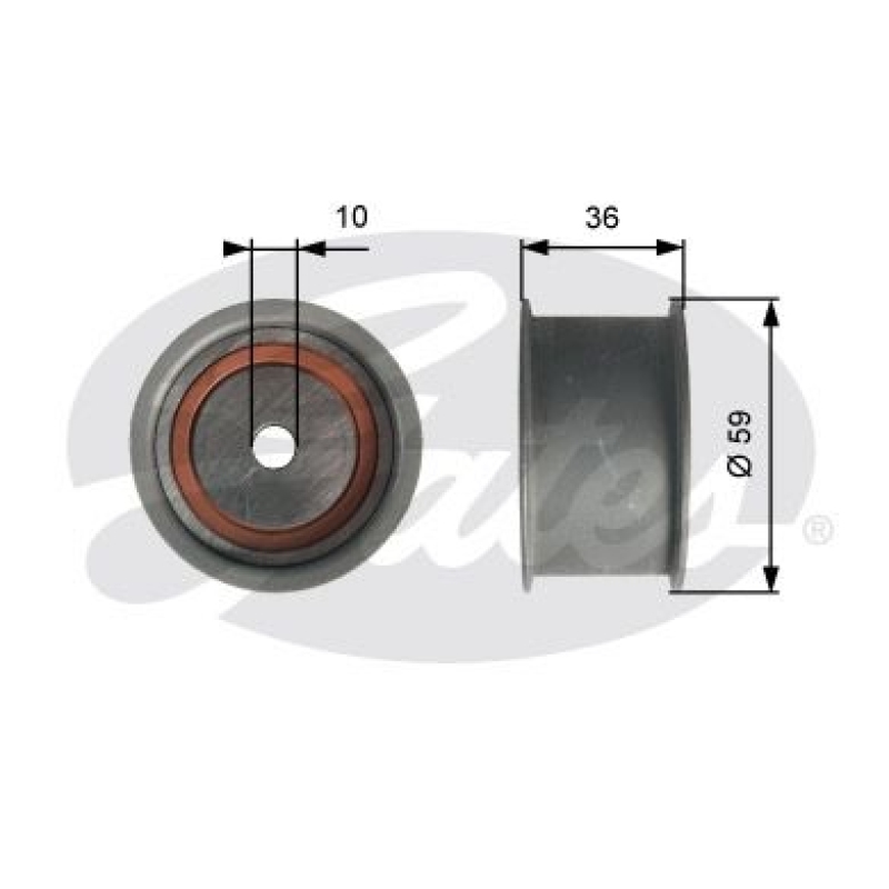 GATES Umlenk-/Führungsrolle, Zahnriemen PowerGrip®