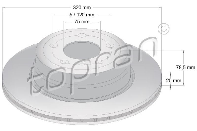 2x TOPRAN Bremsscheibe COATED