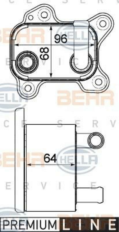 HELLA Oil Cooler, automatic transmission BEHR HELLA SERVICE *** PREMIUM LINE ***