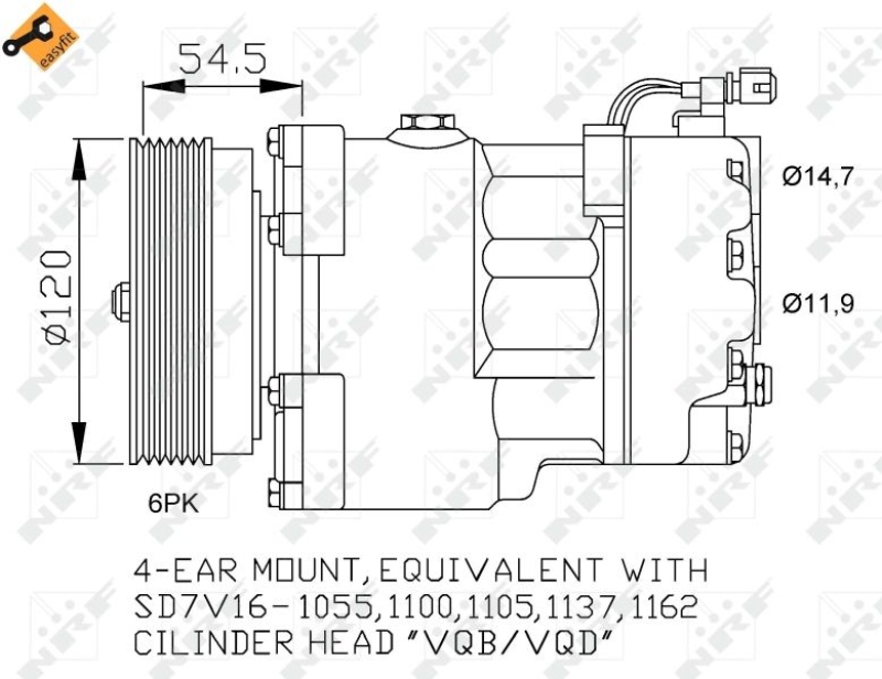 NRF Compressor, air conditioning EASY FIT