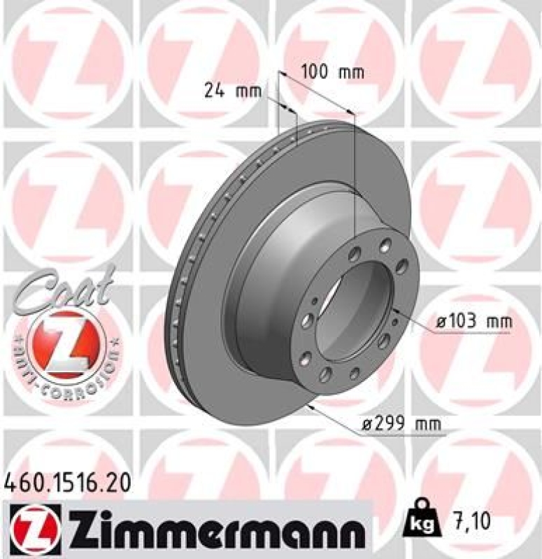 2x ZIMMERMANN Bremsscheibe COAT Z