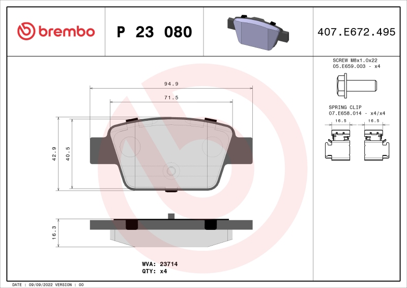 BREMBO Bremsbelagsatz, Scheibenbremse PRIME LINE