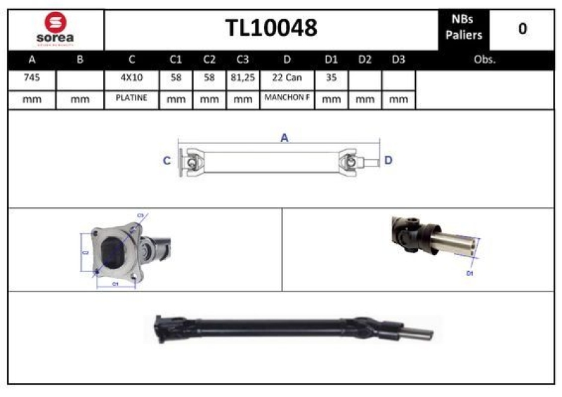 EAI Propshaft, axle drive