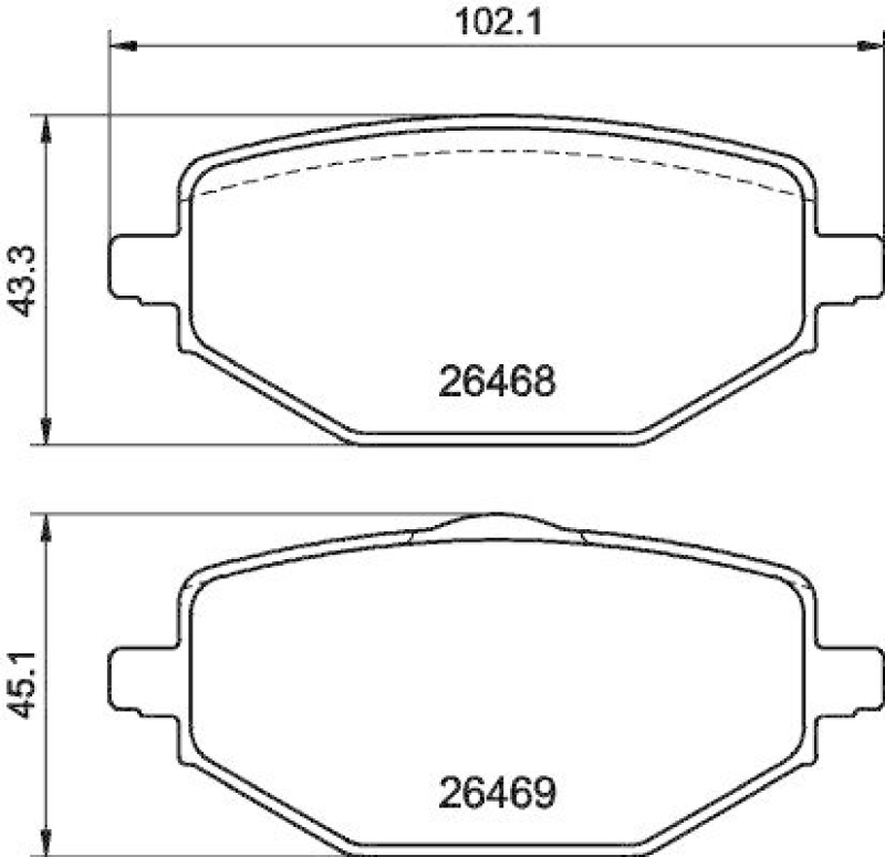 HELLA Bremsbelagsatz, Scheibenbremse 8DB 355 044-241