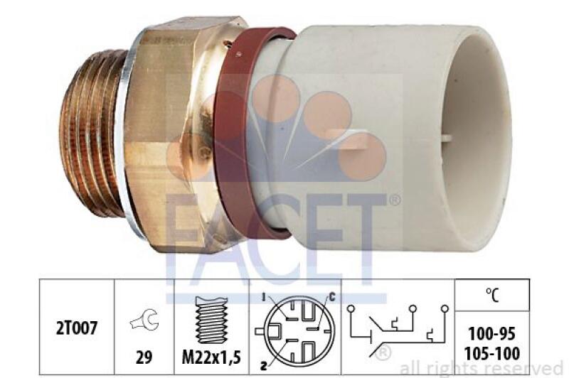 FACET Temperaturschalter, Kühlerlüfter Made in Italy - OE Equivalent