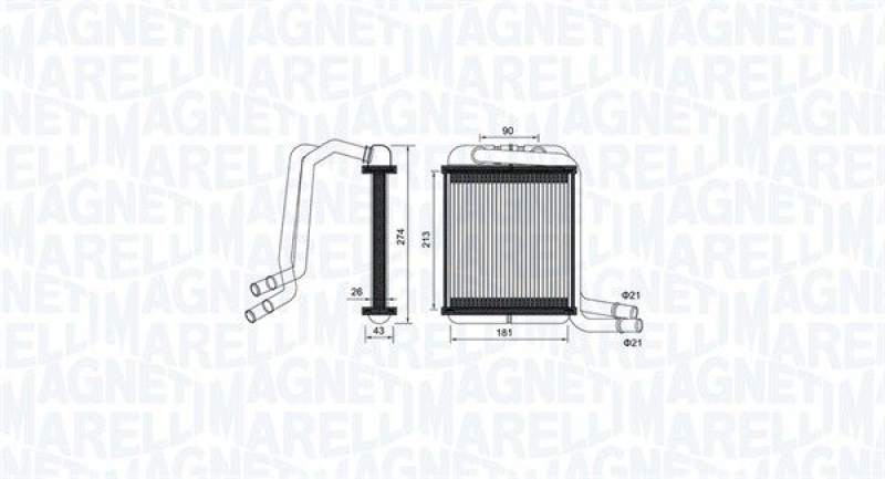 MAGNETI MARELLI Heat Exchanger, interior heating